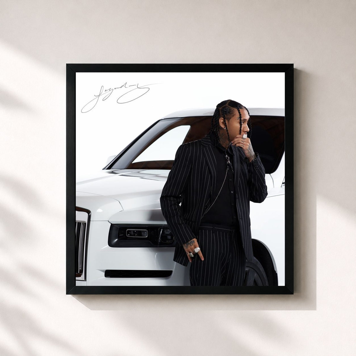 #noir Tableau carré de l'album Legendary (Deluxe Edition) de Tyga, cadre noir 32x32 cm