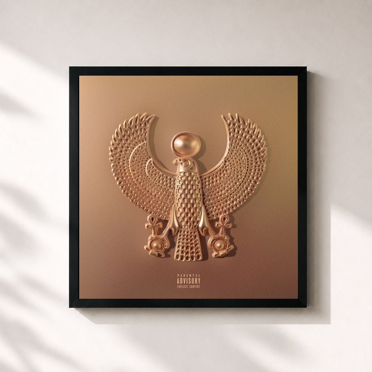 #noir Tableau carré de l'album The Gold Album: 18th Dynasty de Tyga, cadre noir 32x32 cm