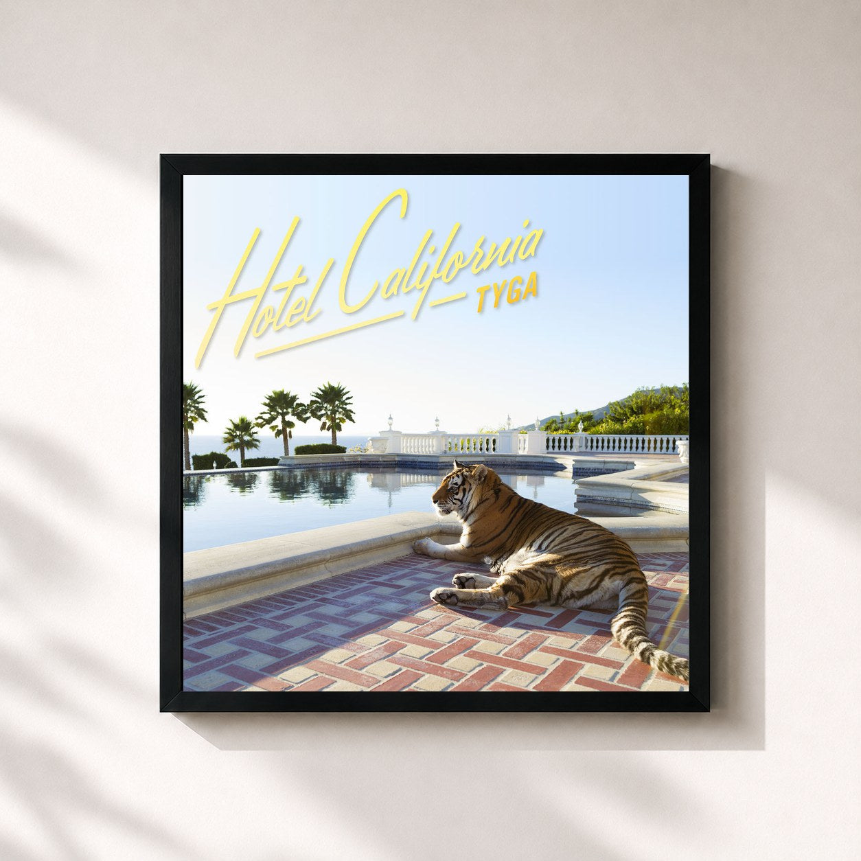 #noir Hotel California by Tyga as a square framed art print, black 32x32 cm frame