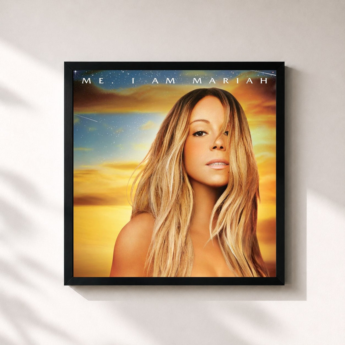 #noir Tableau carré de l'album Me. I Am Mariah…The Elusive Chanteuse (Deluxe) de Mariah Carey, cadre noir 32x32 cm