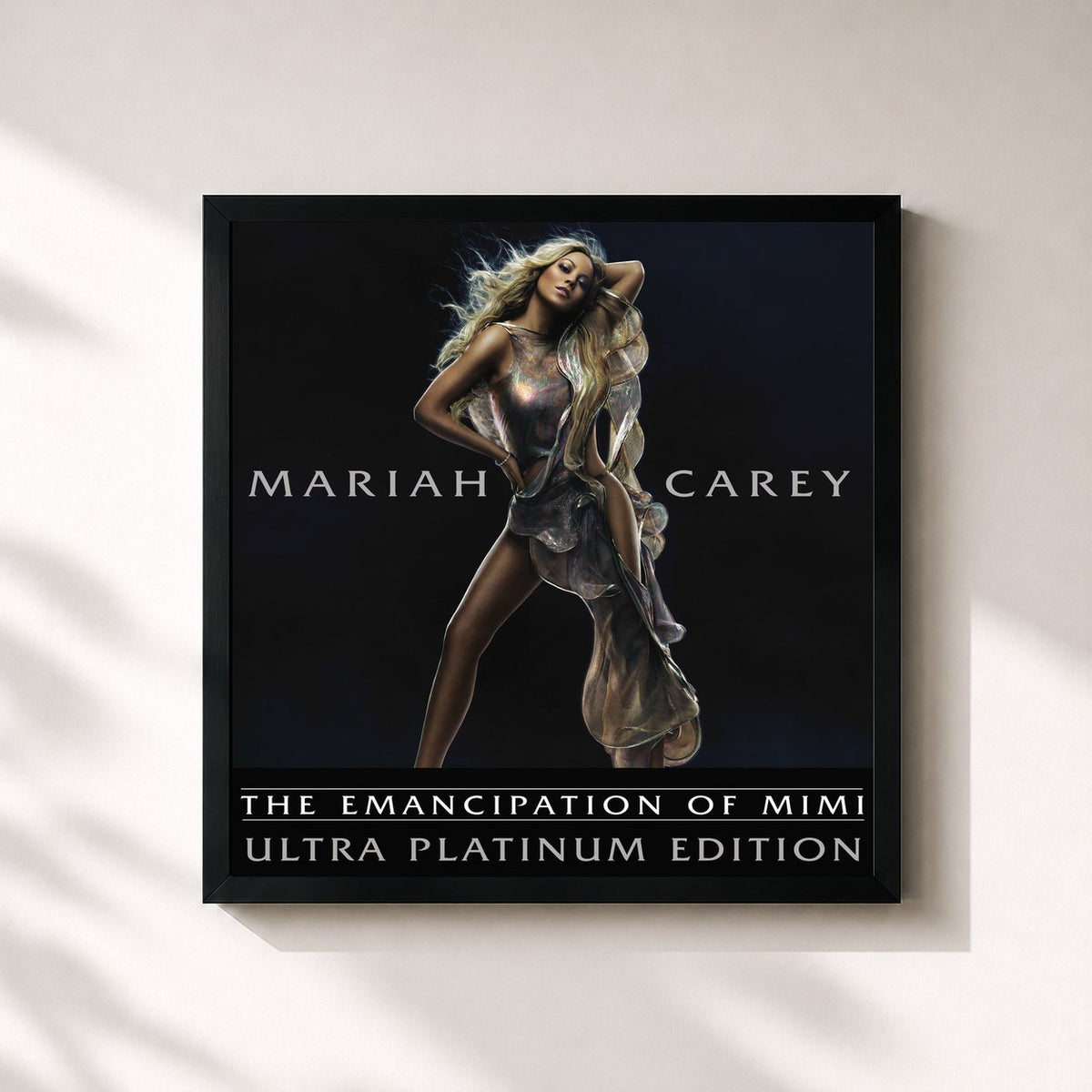 #noir Tableau carré de l'album The Emancipation Of Mimi (Ultra Platinum Edition) de Mariah Carey, cadre noir 32x32 cm