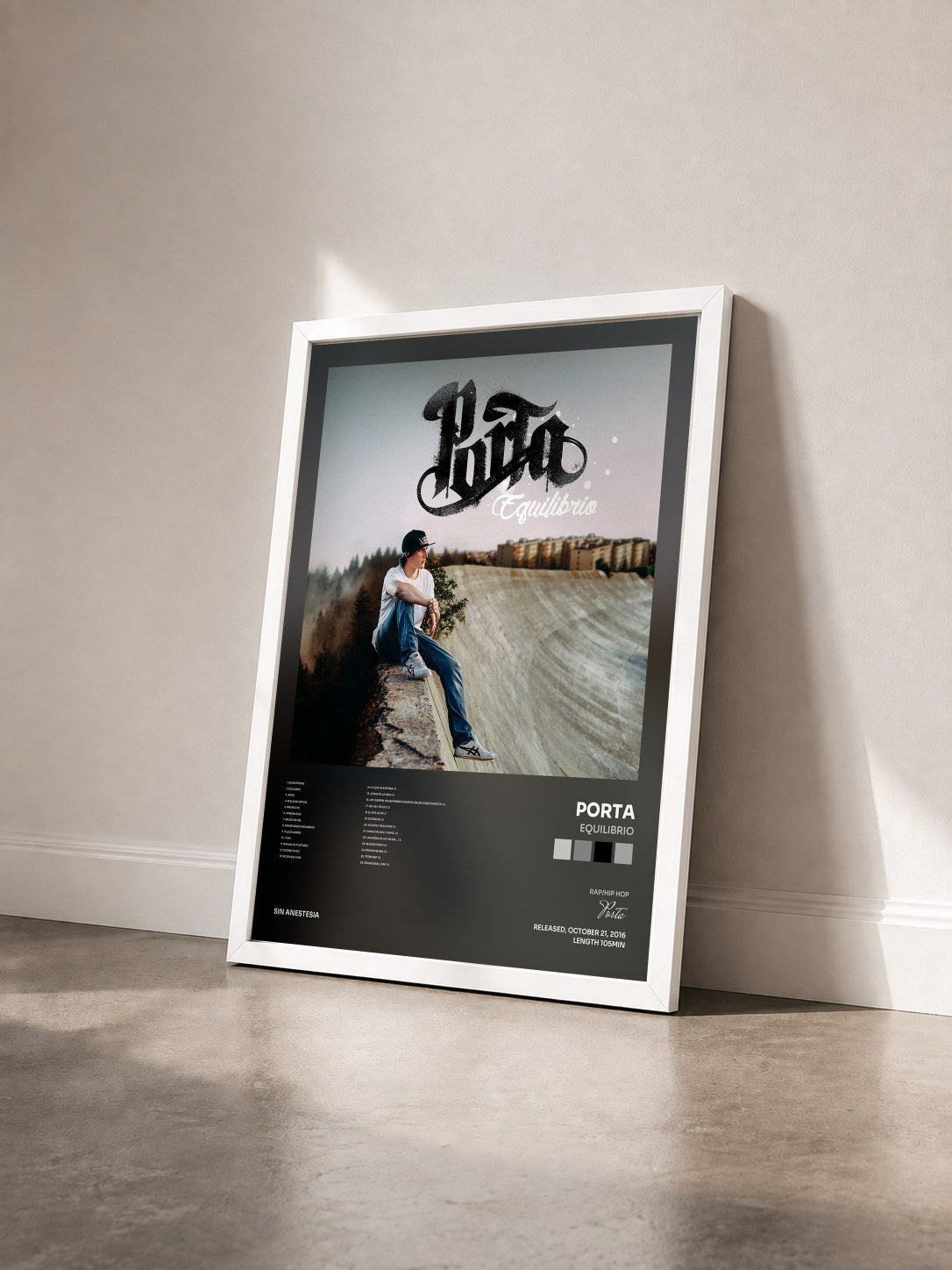 #blanc Tableau de l'album Equilibrio de Porta vu de trois quarts, cadre blanc