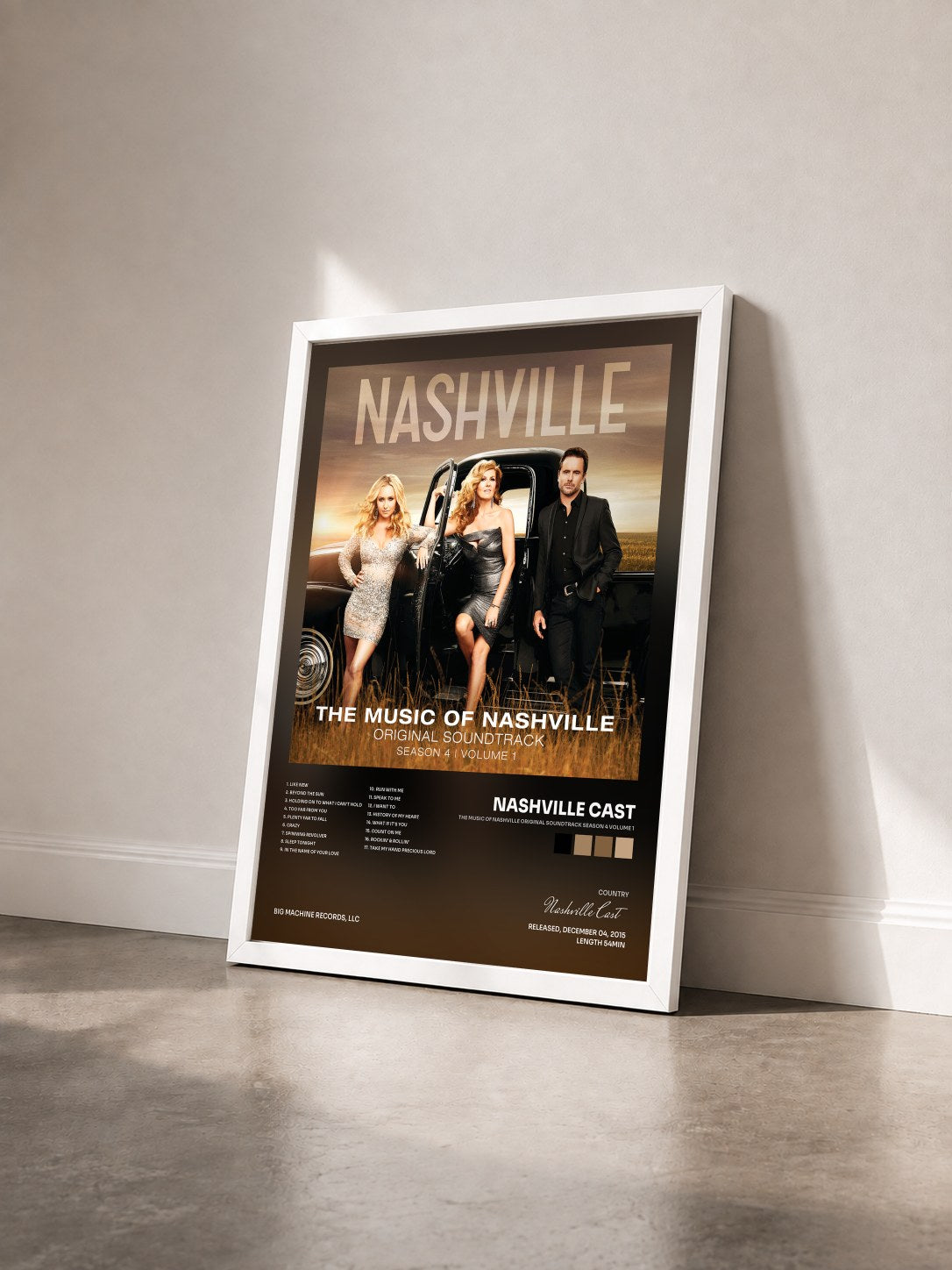 #blanc Tableau de l'album The Music Of Nashville Original Soundtrack Season 4 Volume 1 de Nashville Cast vu de trois quarts, cadre blanc