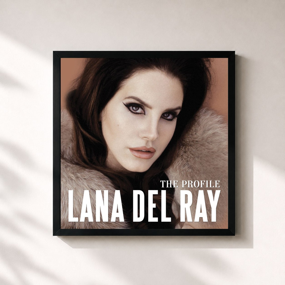 #noir Tableau carré de l'album The Profile de Lana Del Rey, cadre noir 32x32 cm