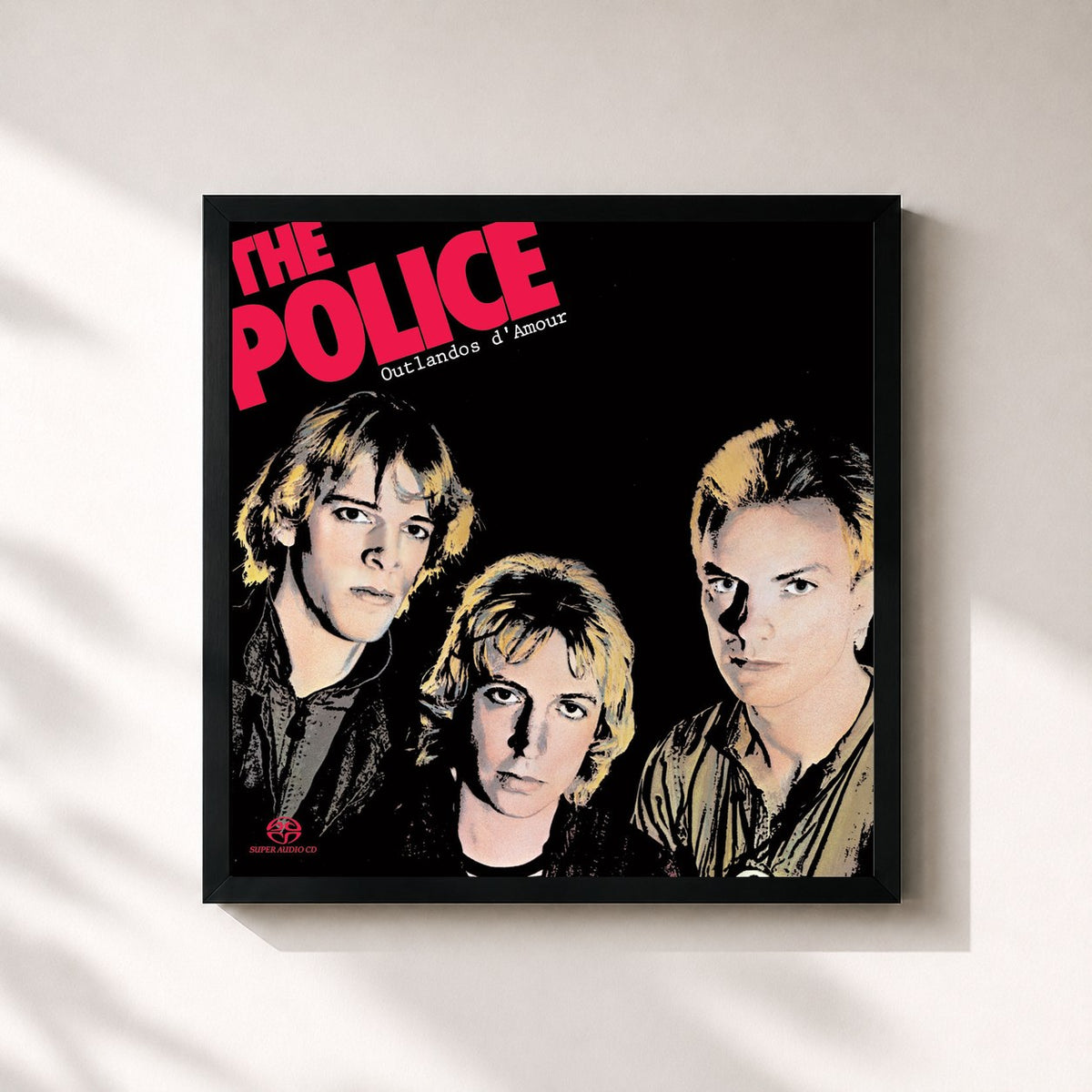 #noir Outlandos D'Amour (Remastered 2003) von The Police als quadratischer Kunstdruck, schwarzer Rahmen 32x32 cm
