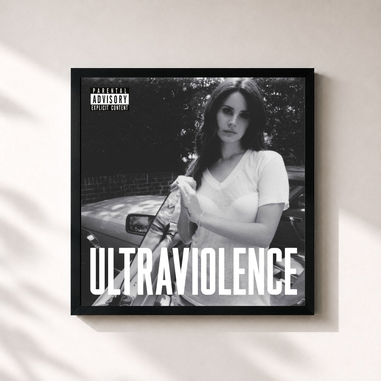#noir Ultraviolence di Lana Del Rey in stampa quadrata incorniciata, cornice nera 32x32 cm