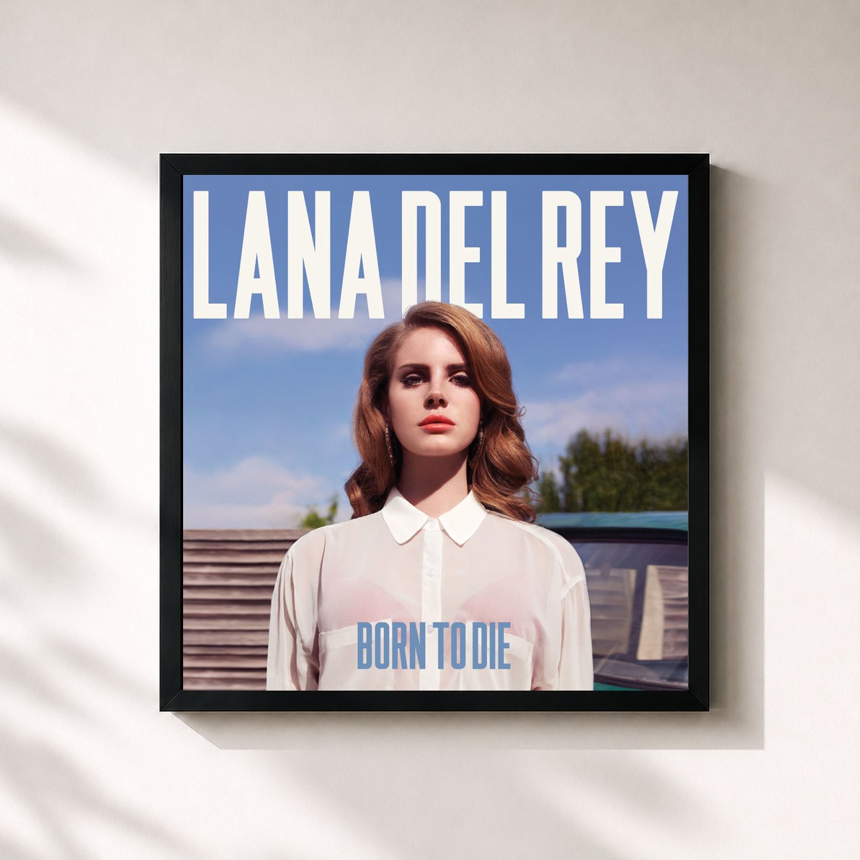 #noir Born To Die di Lana Del Rey in stampa quadrata incorniciata, cornice nera 32x32 cm