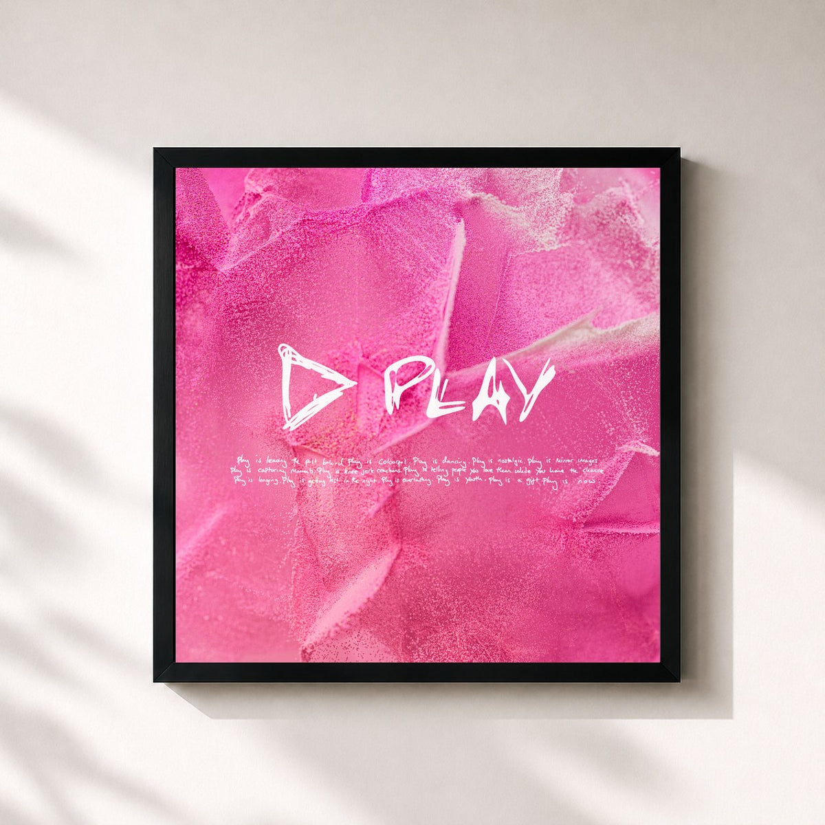 #noir Tableau carré de l'album Play de Ed Sheeran, cadre noir 32x32 cm