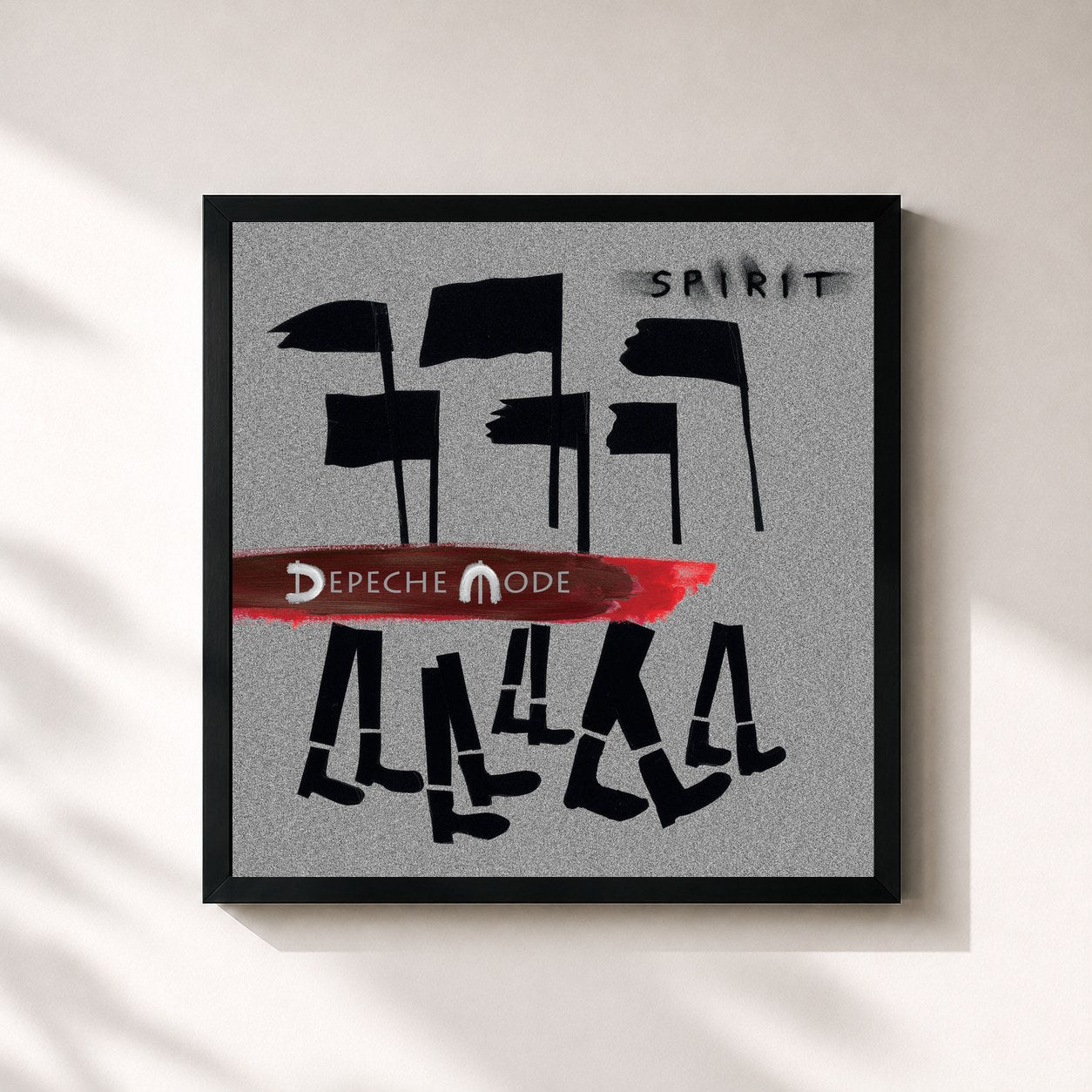 #noir Spirit (Deluxe) by Depeche Mode as a square framed art print, black 32x32 cm frame