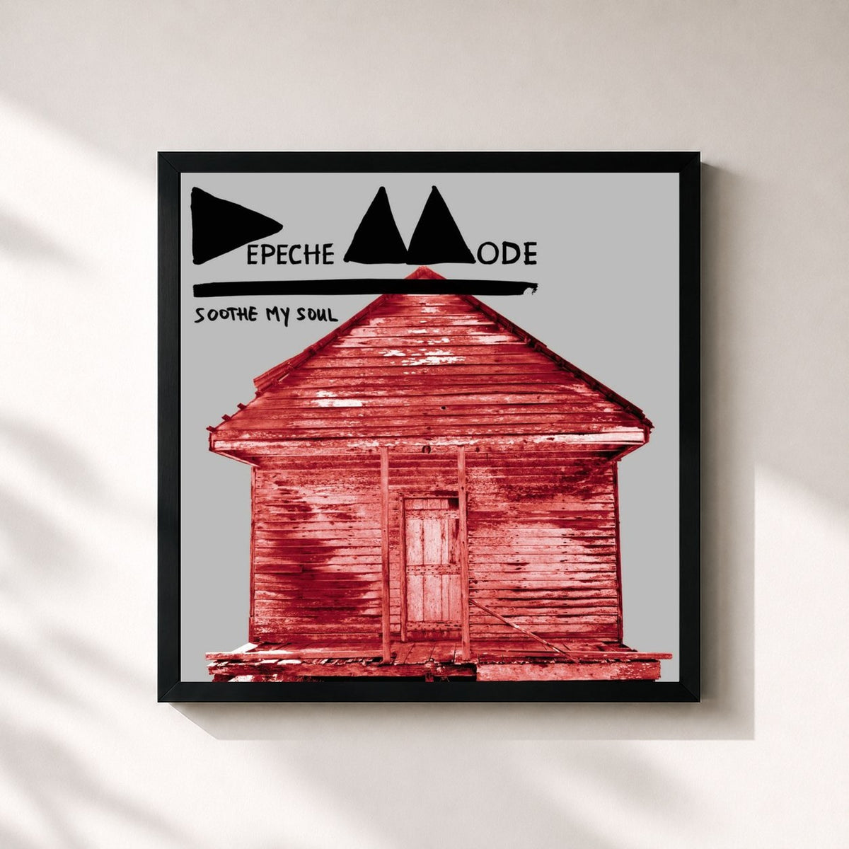 #noir Soothe My Soul (Remixes) von Depeche Mode als quadratischer Kunstdruck, schwarzer Rahmen 32x32 cm
