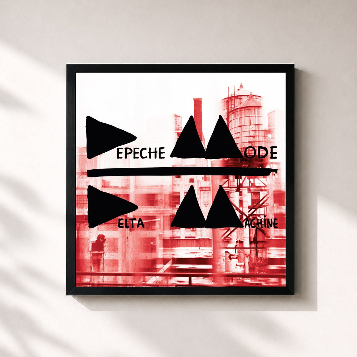 #noir Delta Machine von Depeche Mode als quadratischer Kunstdruck, schwarzer Rahmen 32x32 cm