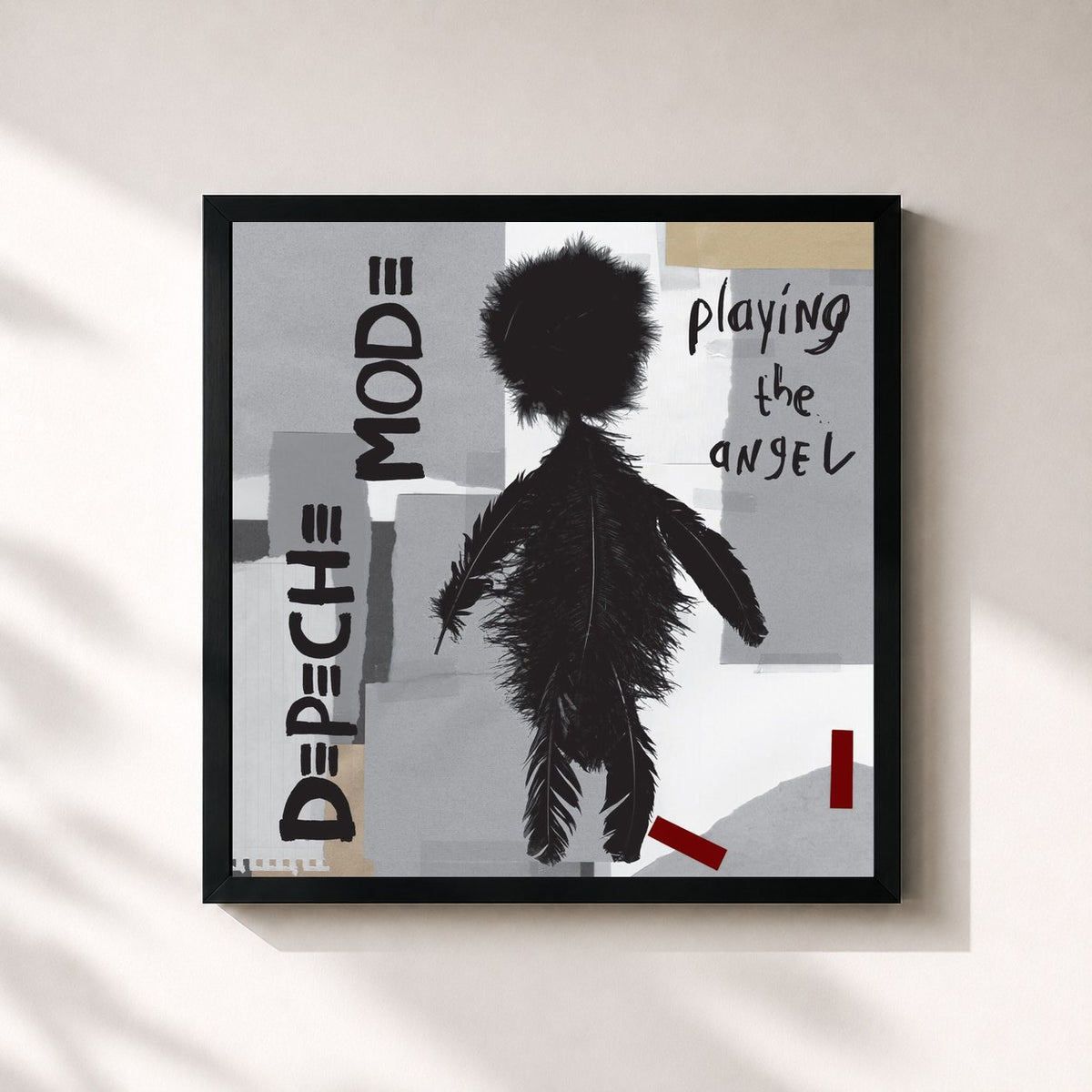 #noir Playing The Angel von Depeche Mode als quadratischer Kunstdruck, schwarzer Rahmen 32x32 cm