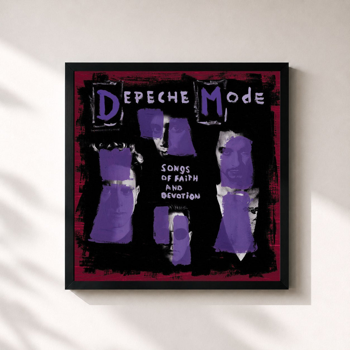 #noir Songs of Faith and Devotion von Depeche Mode als quadratischer Kunstdruck, schwarzer Rahmen 32x32 cm