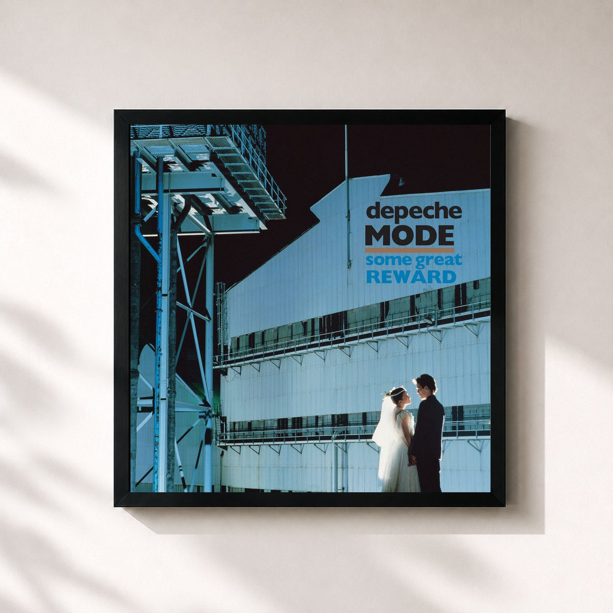 #noir Some Great Reward von Depeche Mode als quadratischer Kunstdruck, schwarzer Rahmen 32x32 cm