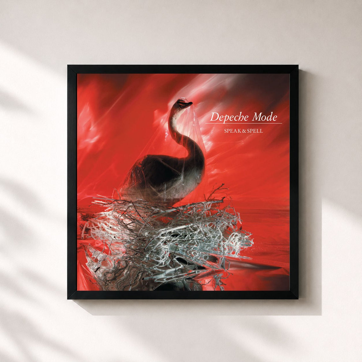 #noir Speak & Spell von Depeche Mode als quadratischer Kunstdruck, schwarzer Rahmen 32x32 cm