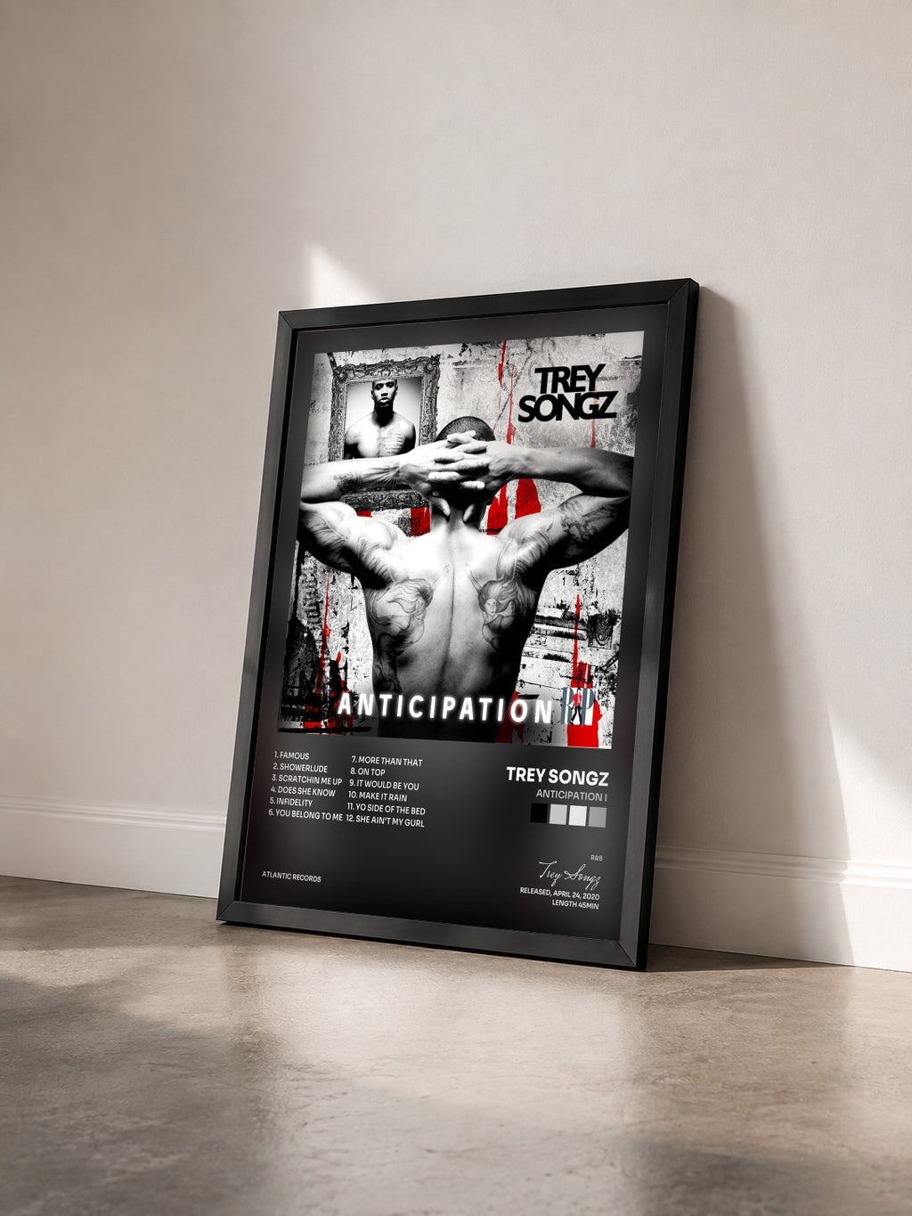 #noir Anticipation I di Trey Songz in stampa incorniciata vista di tre quarti, cornice nera