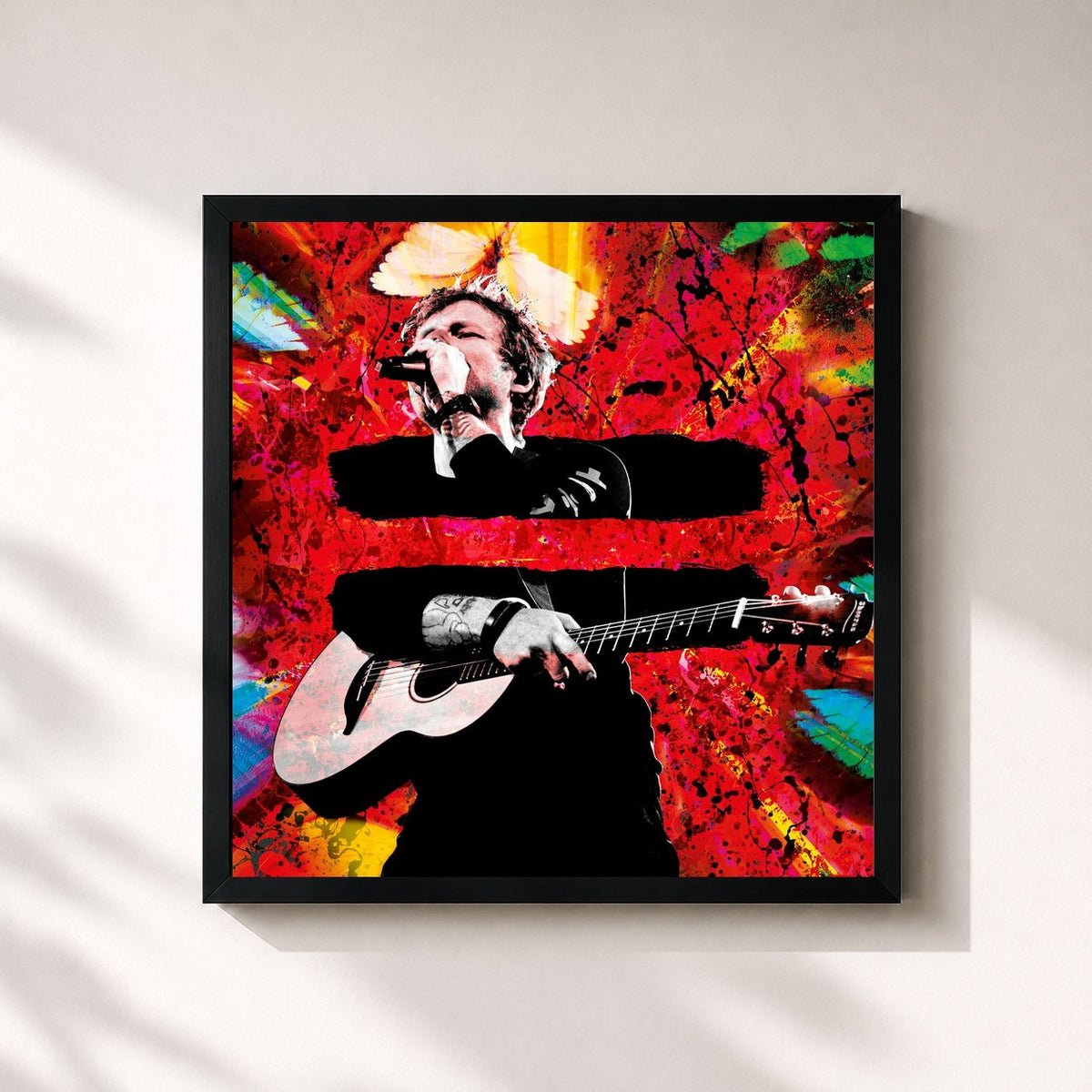 #noir Tableau carré de l'album = (Tour Edition) de Ed Sheeran, cadre noir 32x32 cm