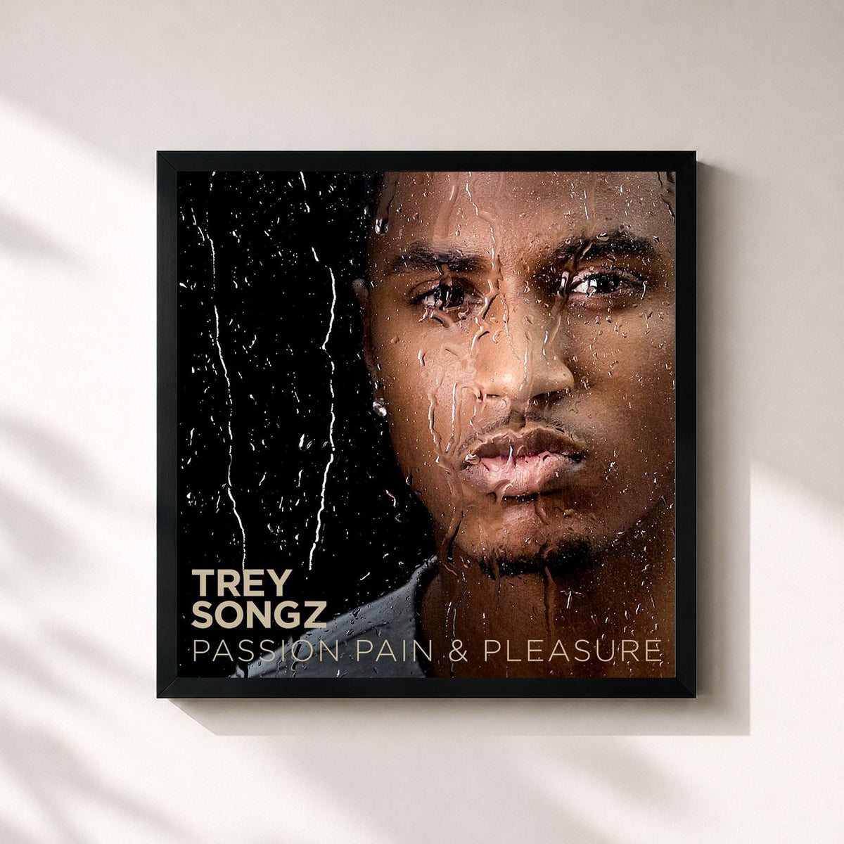 #noir Tableau carré de l'album Passion, Pain & Pleasure (Deluxe Version) de Trey Songz, cadre noir 32x32 cm