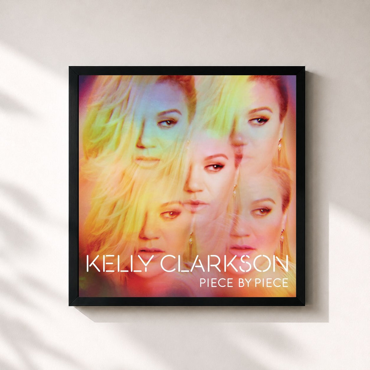 #noir Tableau carré de l'album Piece By Piece (Deluxe Version) de Kelly Clarkson, cadre noir 32x32 cm