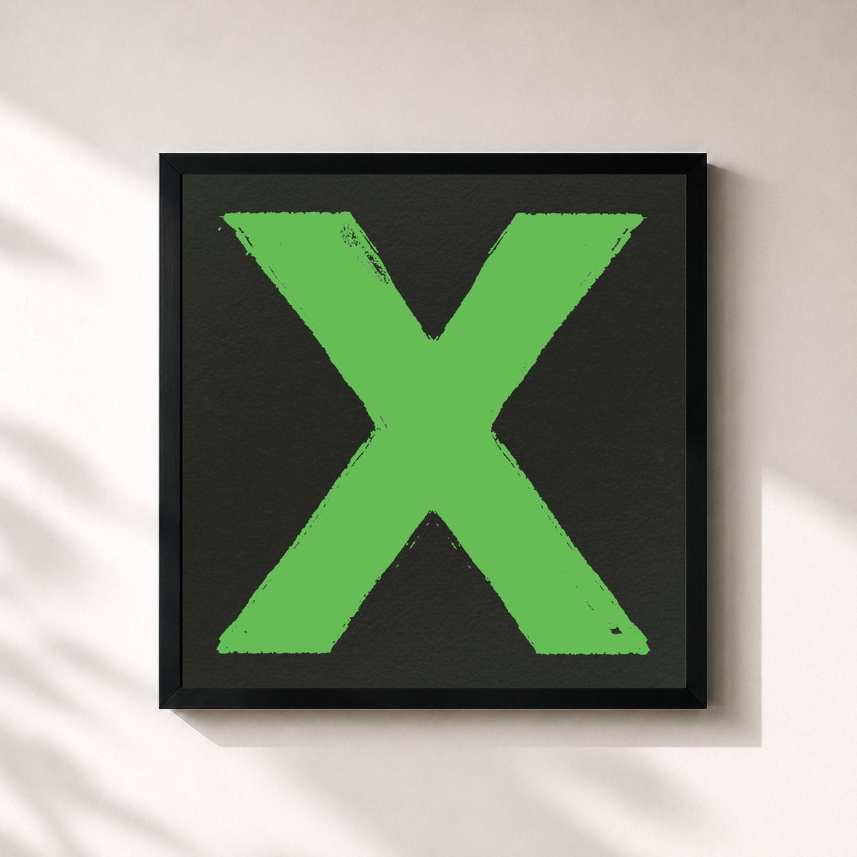 #noir Tableau carré de l'album x (10th Anniversary Edition) de Ed Sheeran, cadre noir 32x32 cm