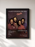 #noir Tableau de l'album Touch de Gladys Knight & The Pips, cadre noir, imprimé et encadré en France