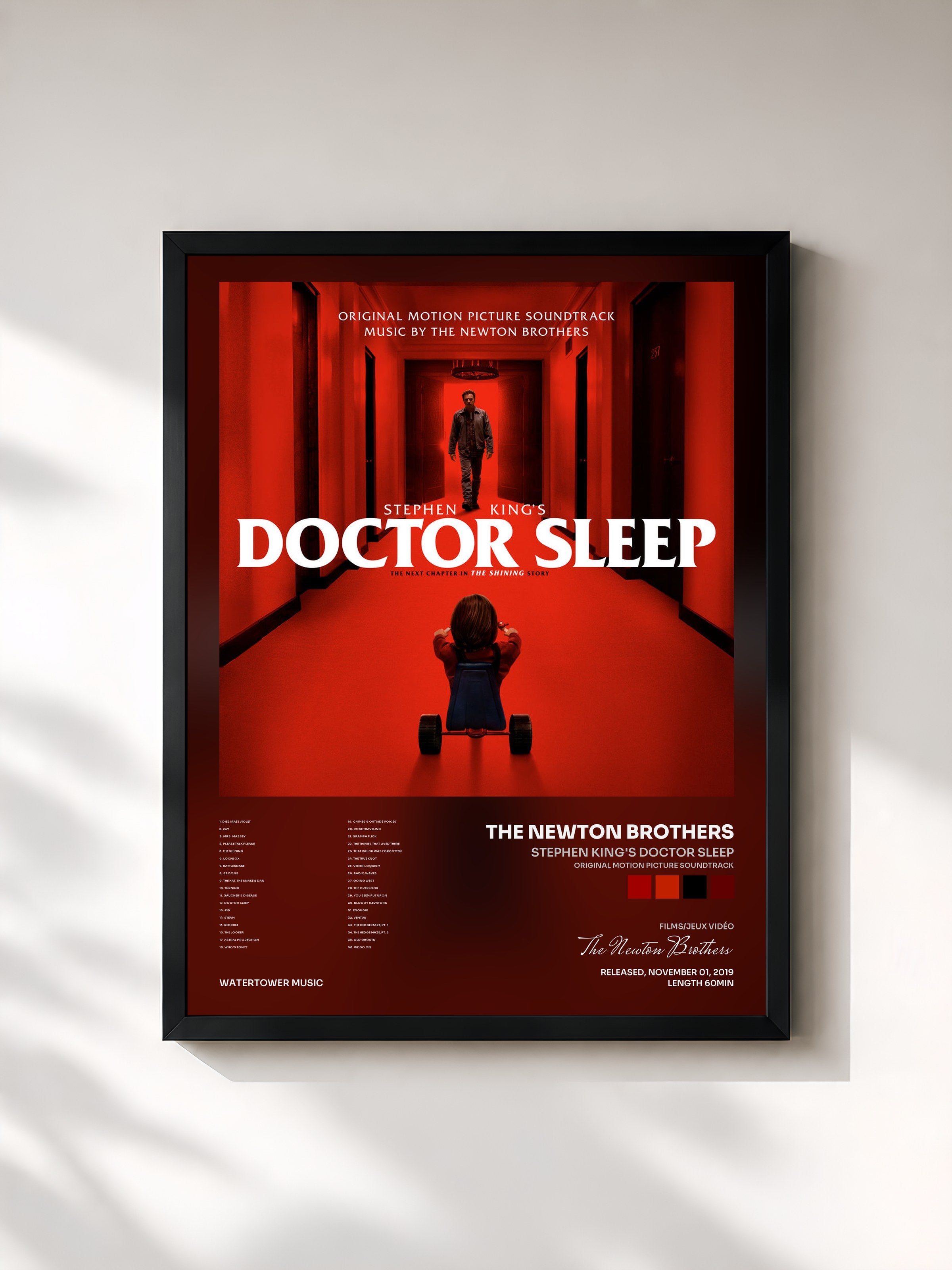 #noir Tableau de l'album Stephen King's Doctor Sleep (Original Motion Picture Soundtrack) de The Newton Brothers, cadre noir, imprimé et encadré en France