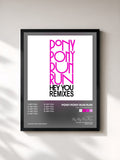 #noir Tableau de l'album Hey You Remixes EP de Pony Pony Run Run, cadre noir, imprimé et encadré en France