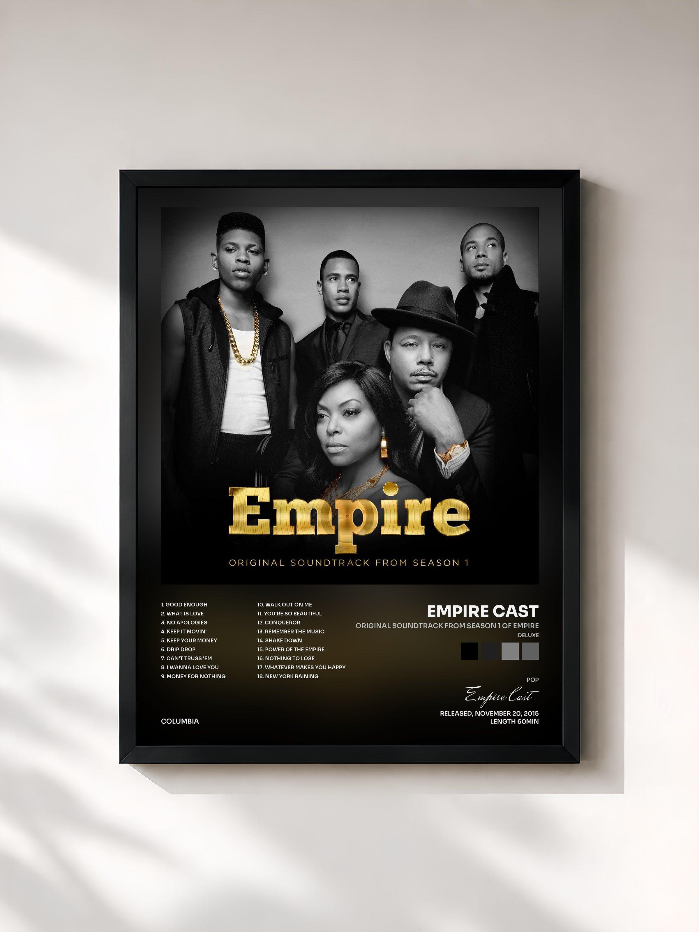 #noir Tableau de l'album Original Soundtrack from Season 1 of Empire (Deluxe) de Empire Cast, cadre noir, imprimé et encadré en France