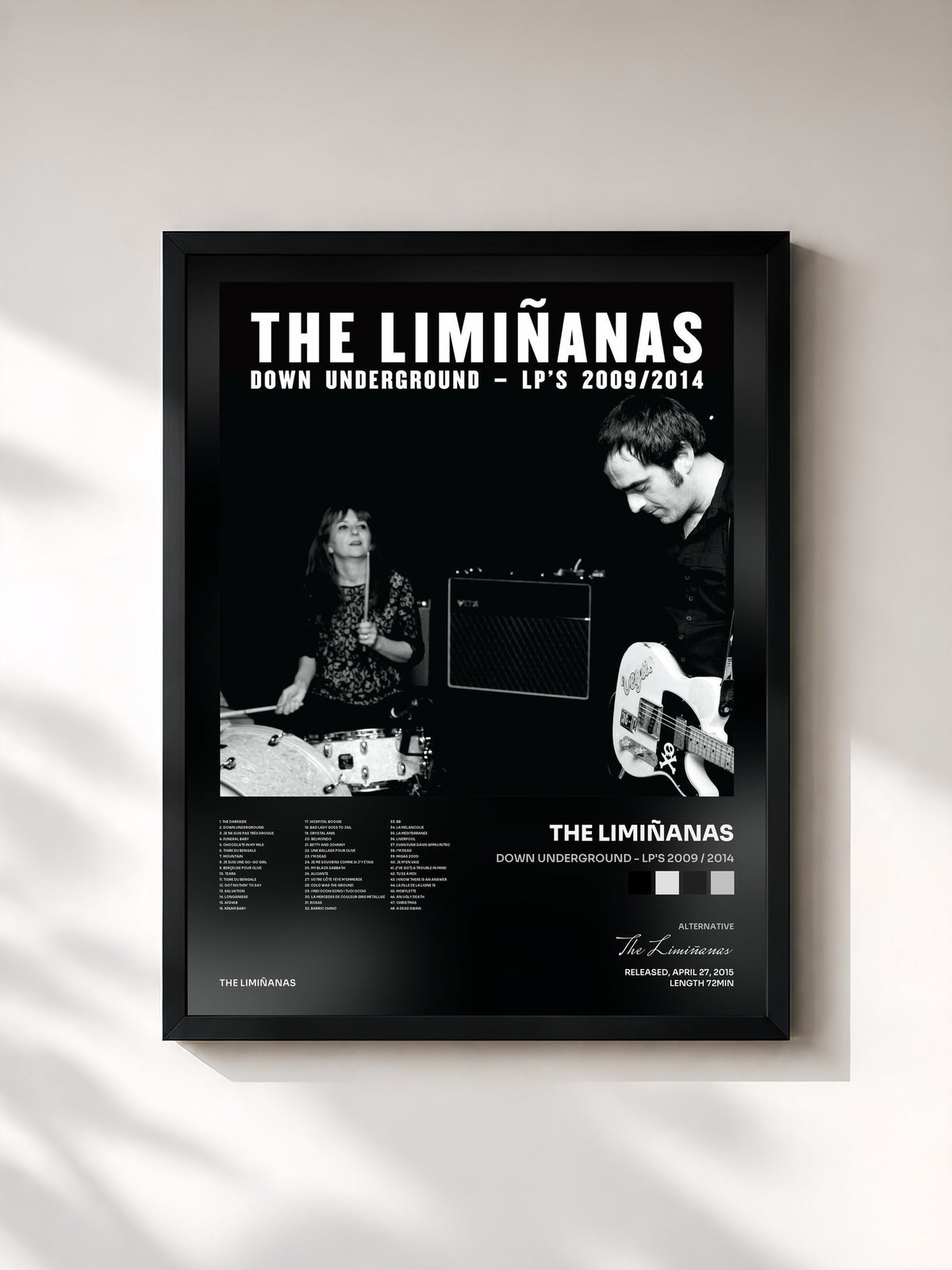 #noir Down Underground - LP's 2009 / 2014 von The Limiñanas als gerahmter Kunstdruck, schwarzer Rahmen, gedruckt und gerahmt in Frankreich