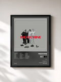 #noir Tableau de l'album Putain de stade de Indochine, cadre noir, imprimé et encadré en France