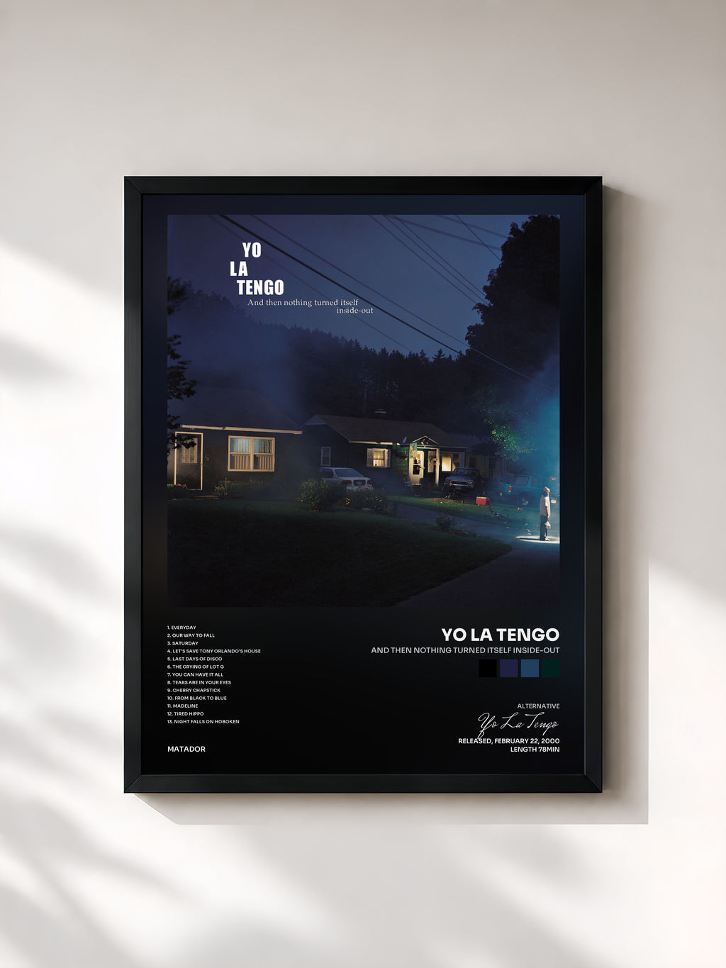 #noir Tableau de l'album And Then Nothing Turned Itself Inside-Out de Yo La Tengo, cadre noir, imprimé et encadré en France