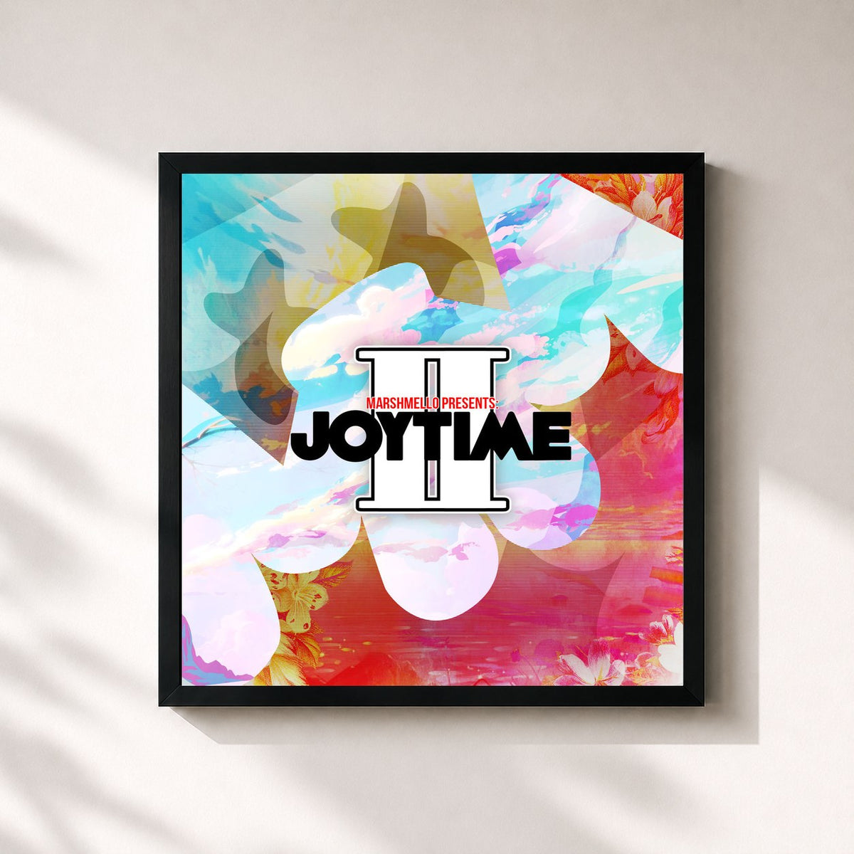 #noir Tableau carré de l'album Joytime II de Marshmello, cadre noir 32x32 cm