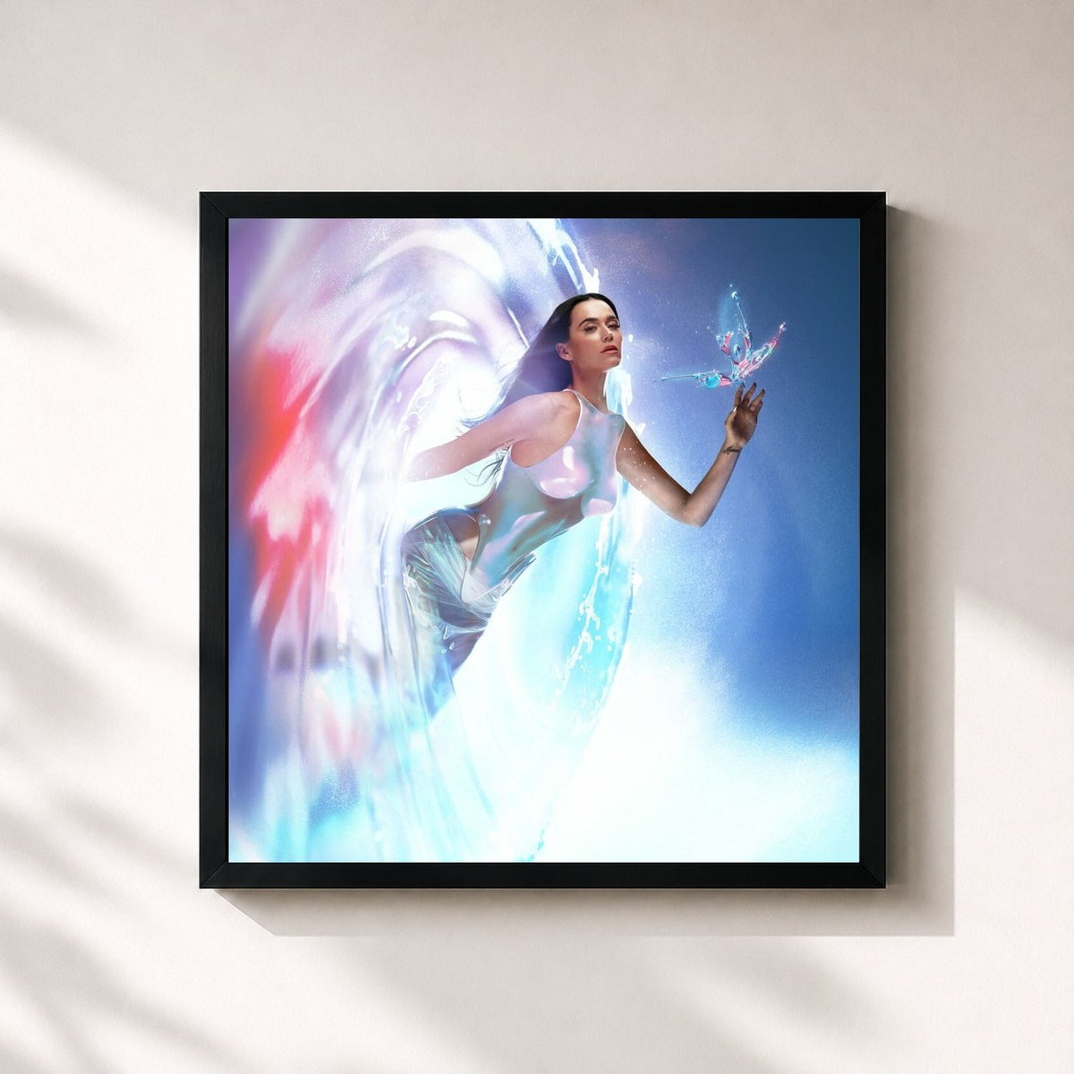 #noir Tableau carré de l'album 1432 de Katy Perry, cadre noir 32x32 cm