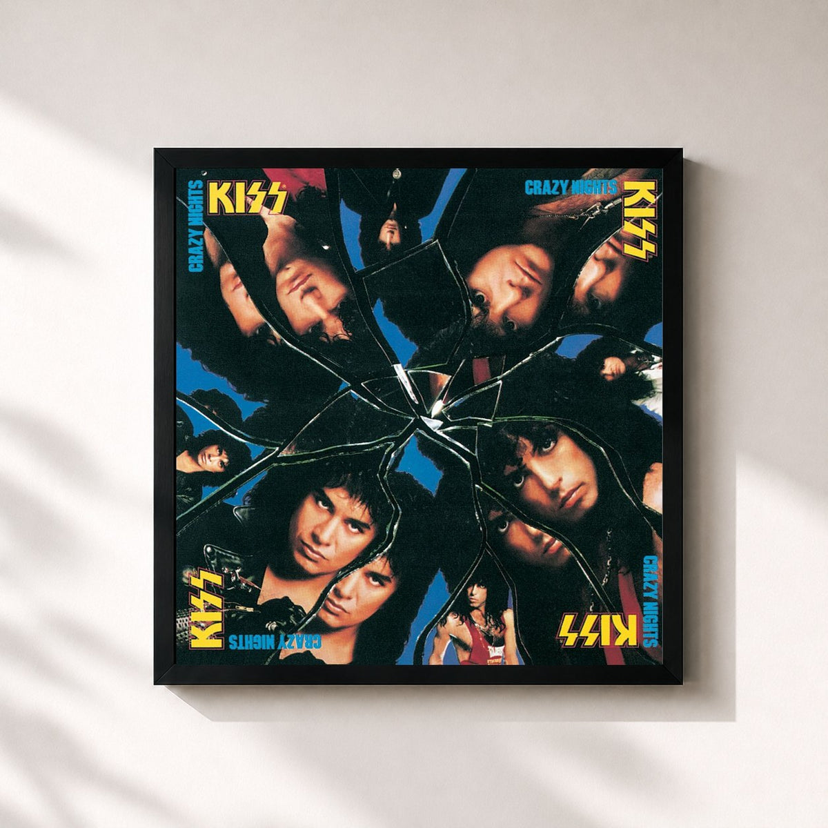 #noir Crazy Nights von KISS als quadratischer Kunstdruck, schwarzer Rahmen 32x32 cm