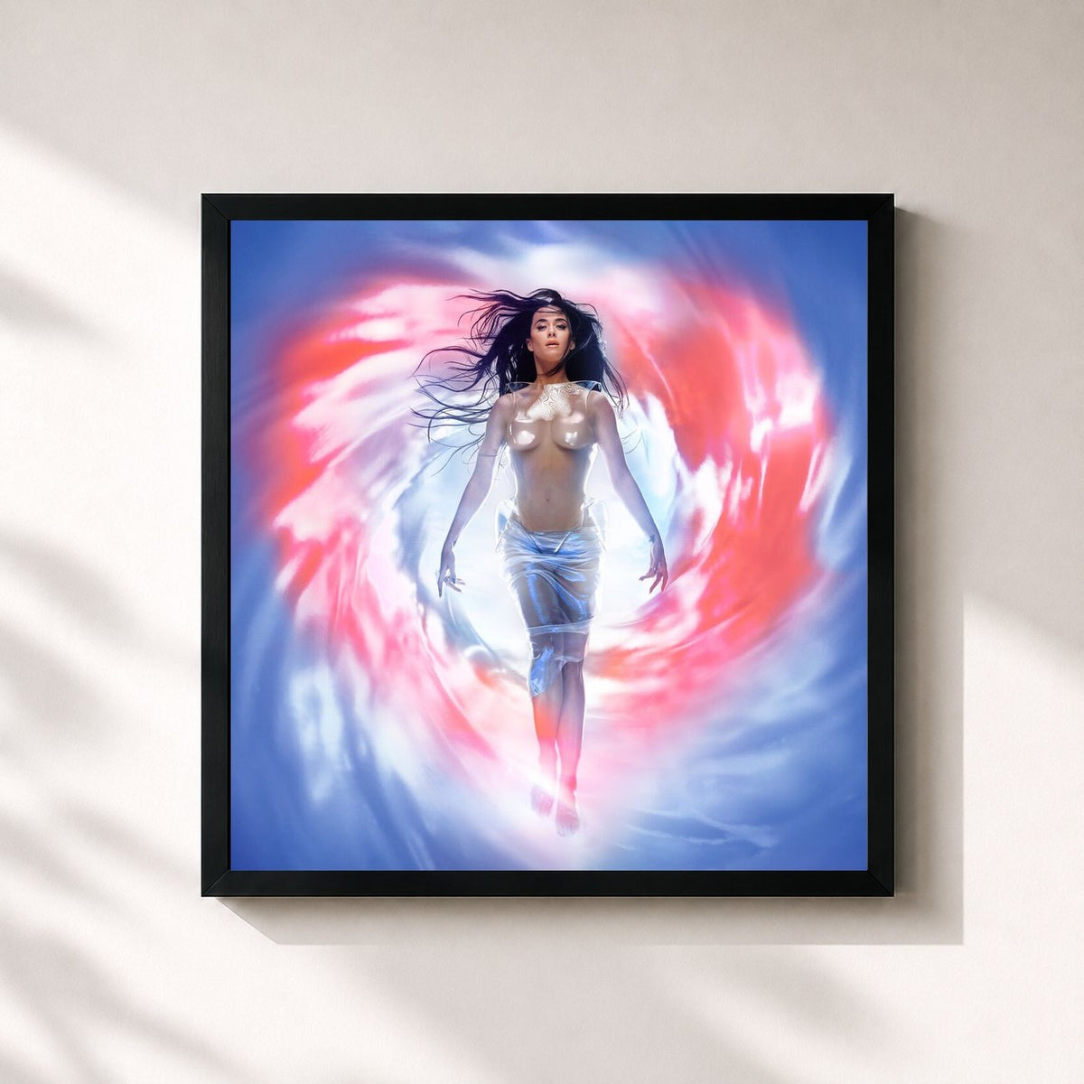 #noir Tableau carré de l'album 143 de Katy Perry, cadre noir 32x32 cm