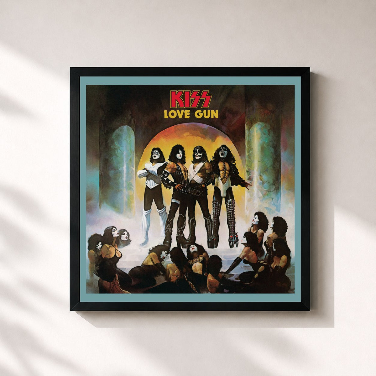 #noir Love Gun (Deluxe Edition) von KISS als quadratischer Kunstdruck, schwarzer Rahmen 32x32 cm