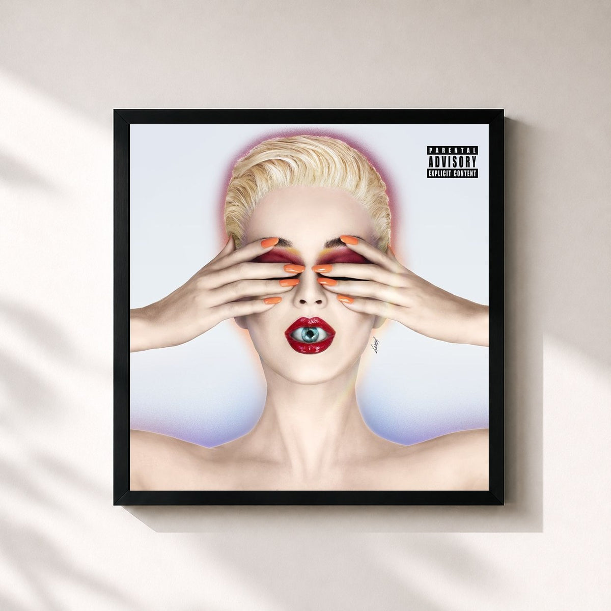 #noir Tableau carré de l'album Witness (Deluxe) de Katy Perry, cadre noir 32x32 cm