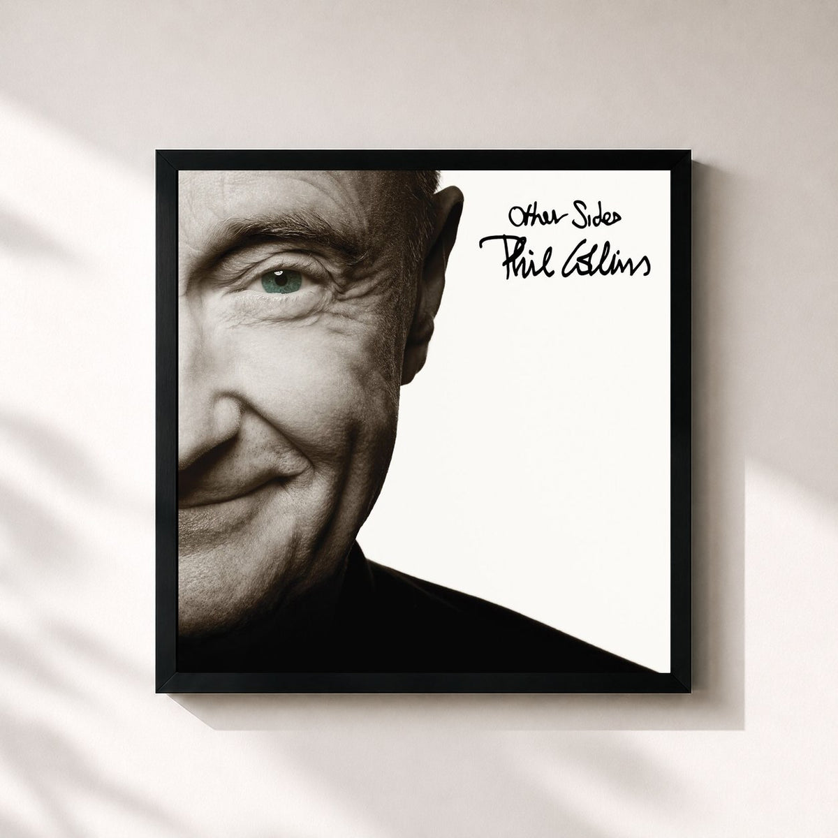 #noir Tableau carré de l'album Other Sides de Phil Collins, cadre noir 32x32 cm