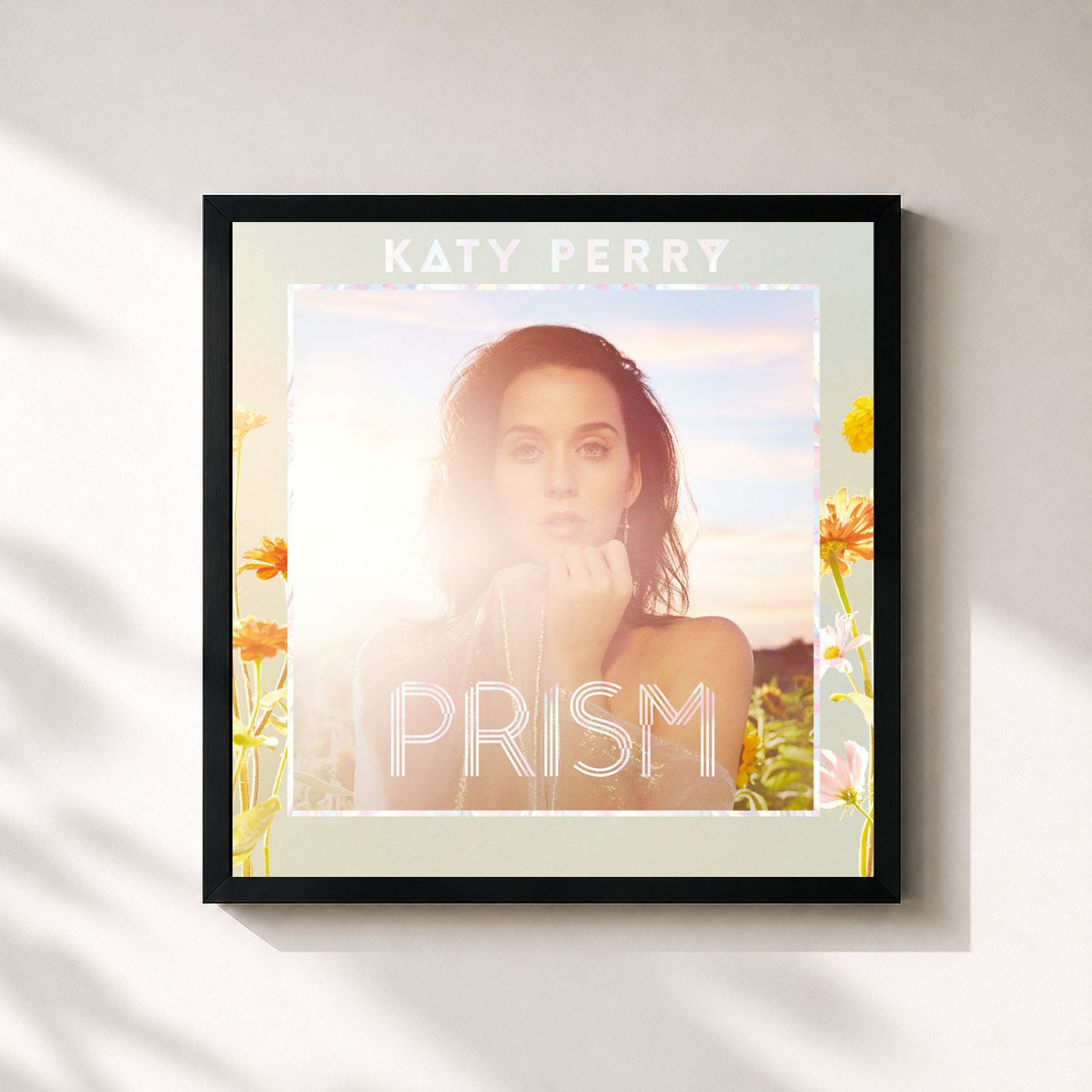 #noir Tableau carré de l'album PRISM (Deluxe) de Katy Perry, cadre noir 32x32 cm