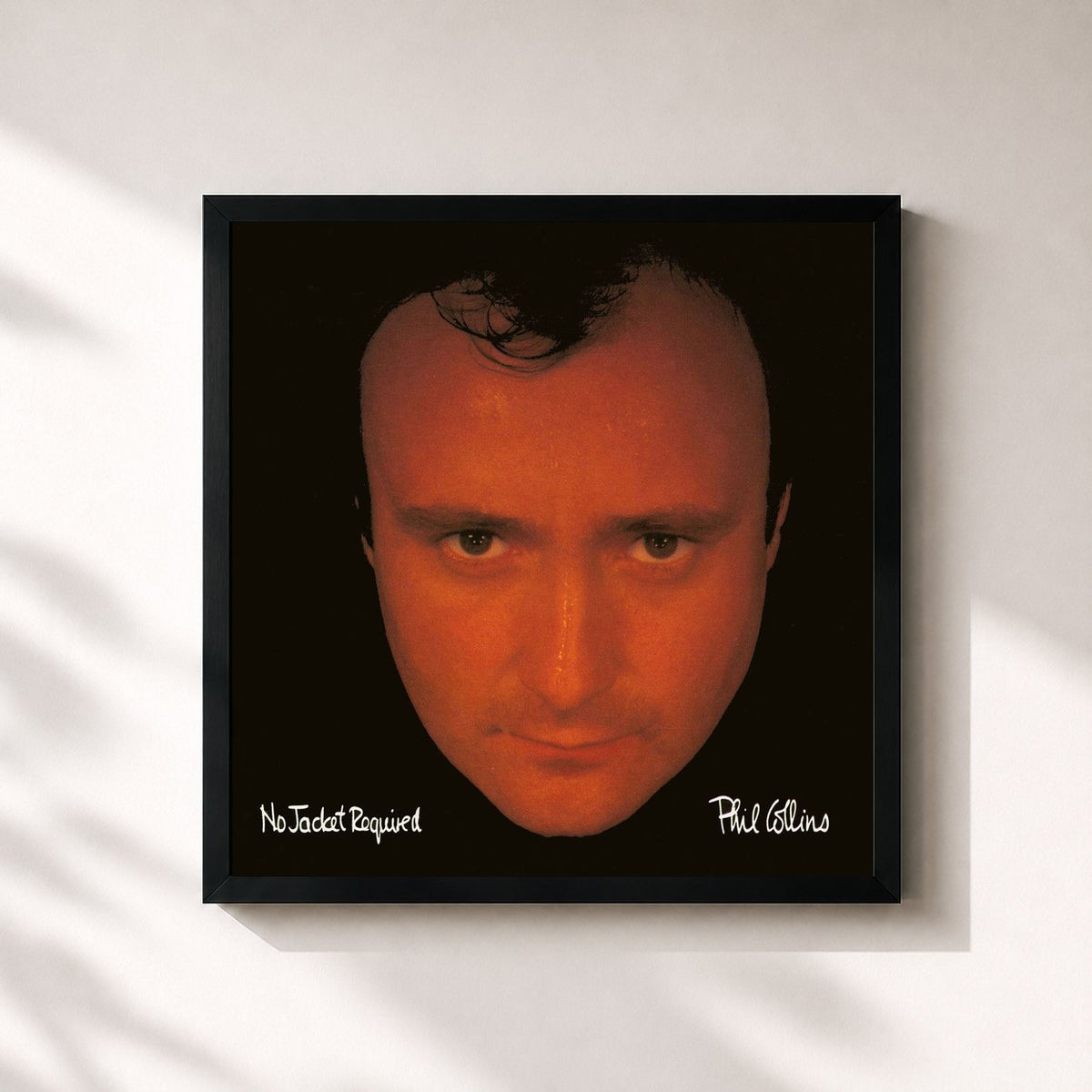 #noir Tableau carré de l'album No Jacket Required (Deluxe Edition) de Phil Collins, cadre noir 32x32 cm
