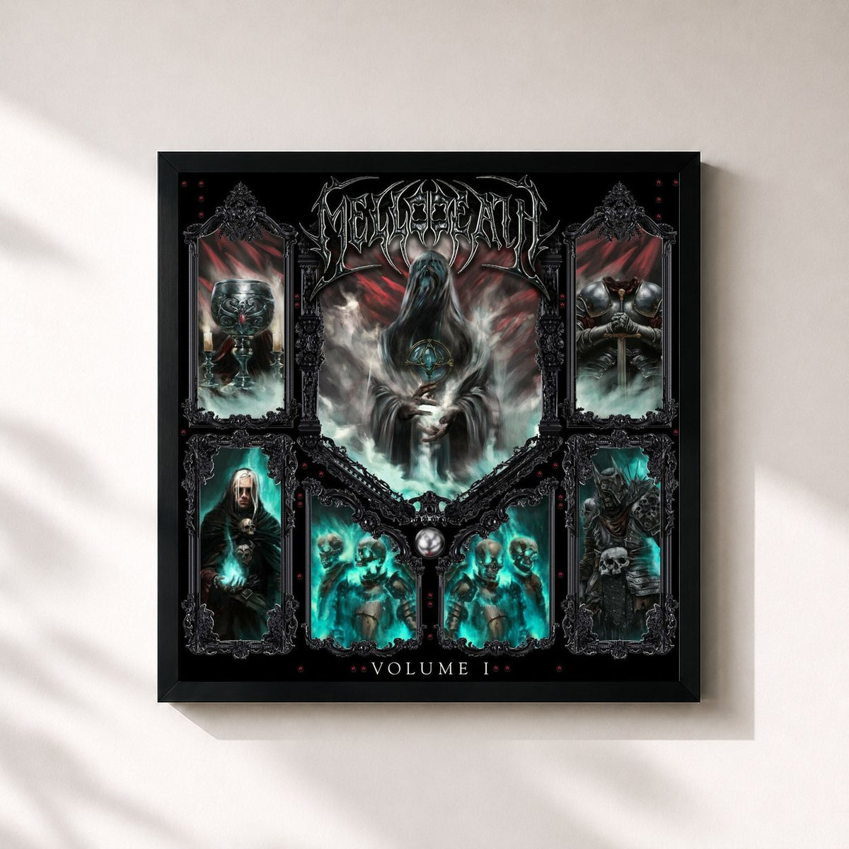 #noir Tableau carré de l'album MELLODEATH Tapes Vol. I de Marshmello, cadre noir 32x32 cm