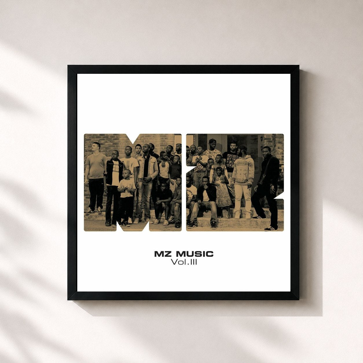 #noir MZ Music, Vol. 3 by MZ as a square framed art print, black 32x32 cm frame