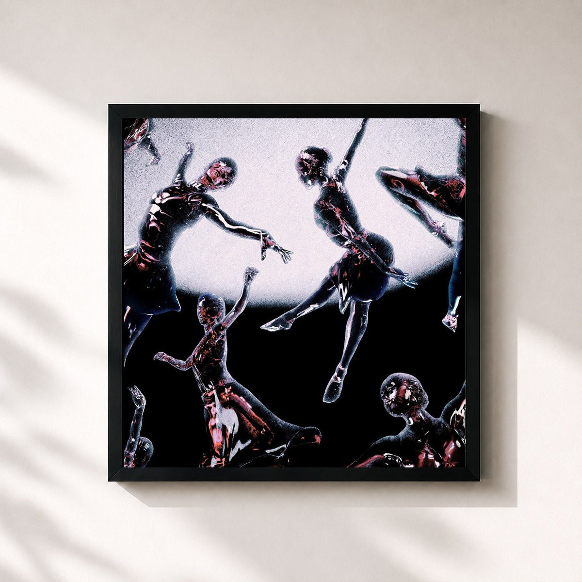 #noir Optimist von FINNEAS als quadratischer Kunstdruck, schwarzer Rahmen 32x32 cm