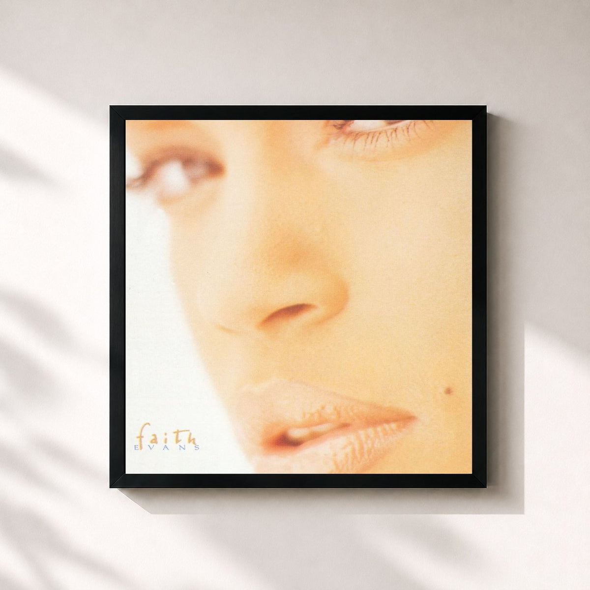 #noir Tableau carré de l'album Faith de Faith Evans, cadre noir 32x32 cm