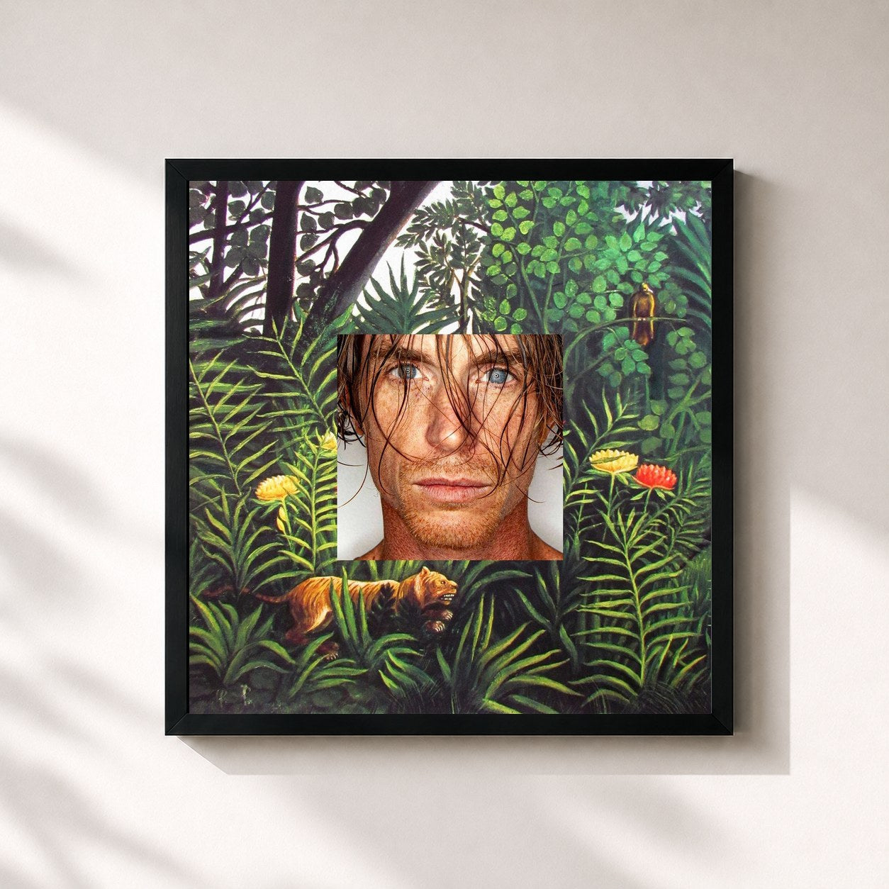 #noir Paradis by Ben Mazué as a square framed art print, black 32x32 cm frame