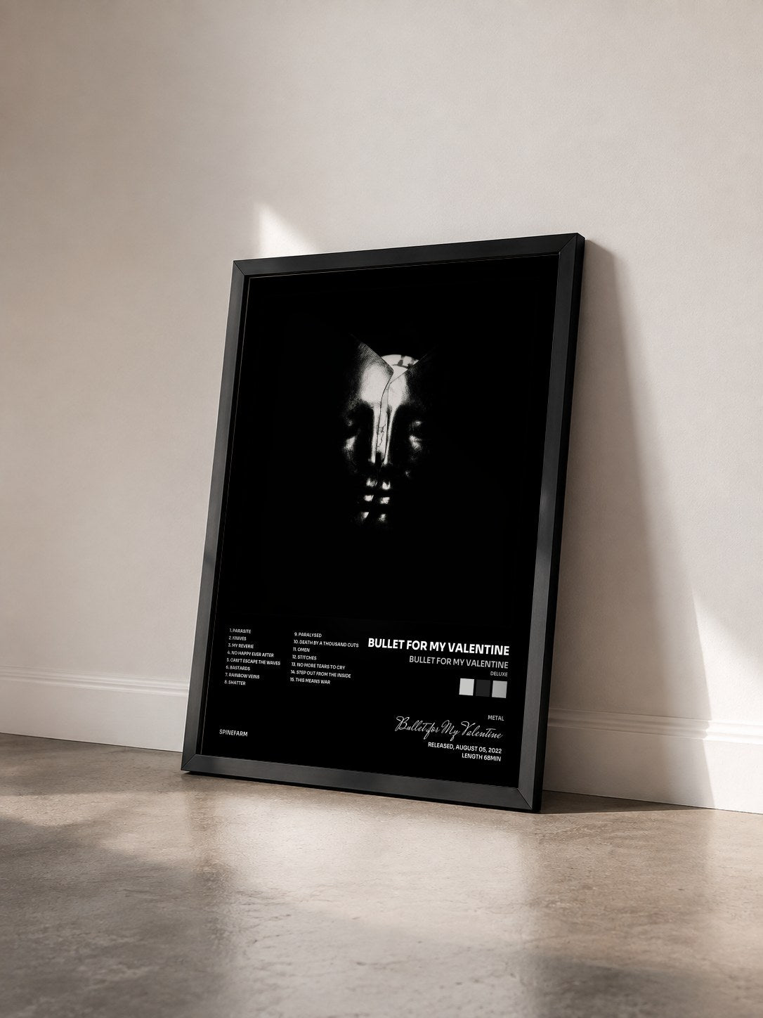 #noir Bullet For My Valentine (Deluxe) de Bullet for My Valentine en lámina enmarcada vista de tres cuartos, marco negro