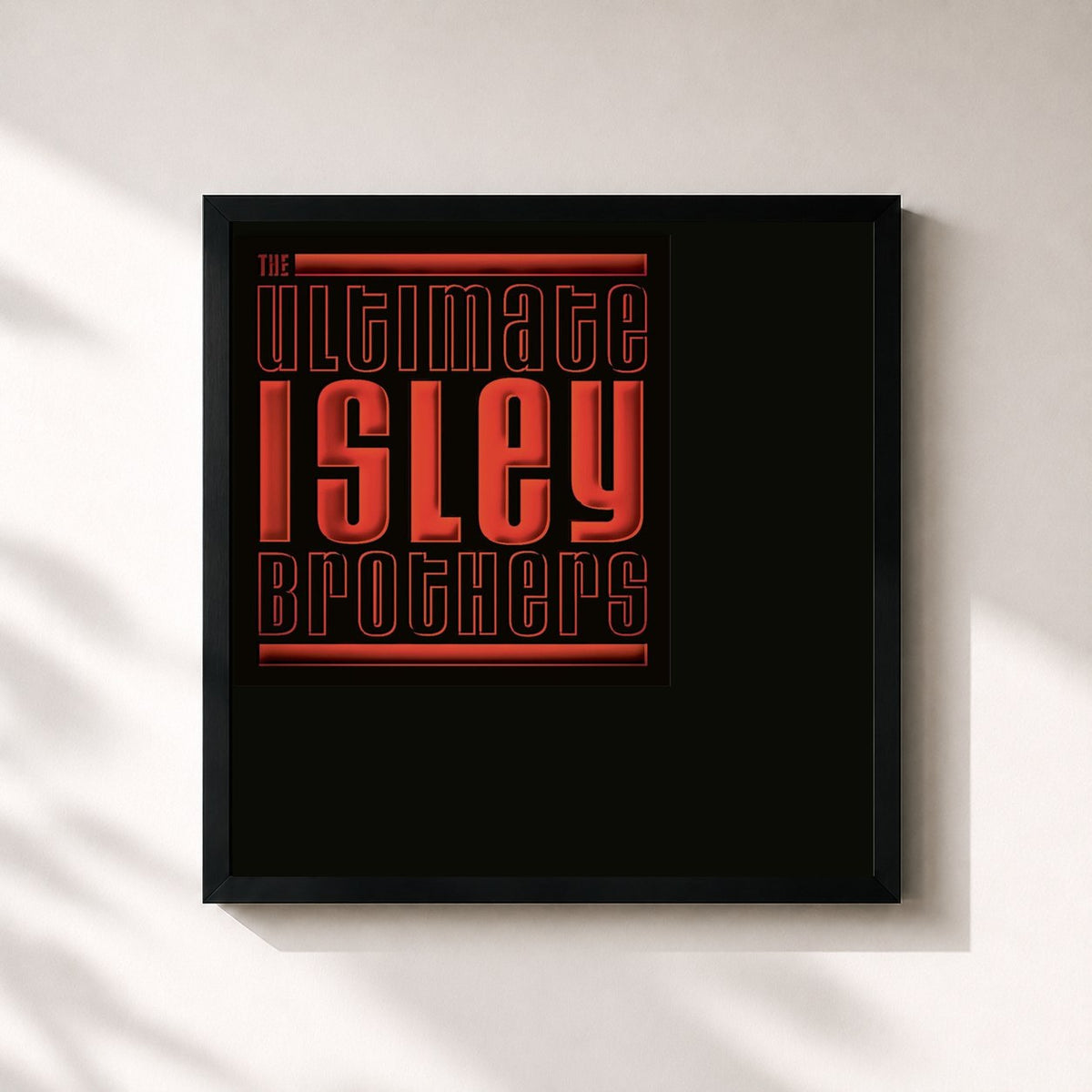 #noir Tableau carré de l'album The Ultimate Isley Brothers de The Isley Brothers, cadre noir 32x32 cm
