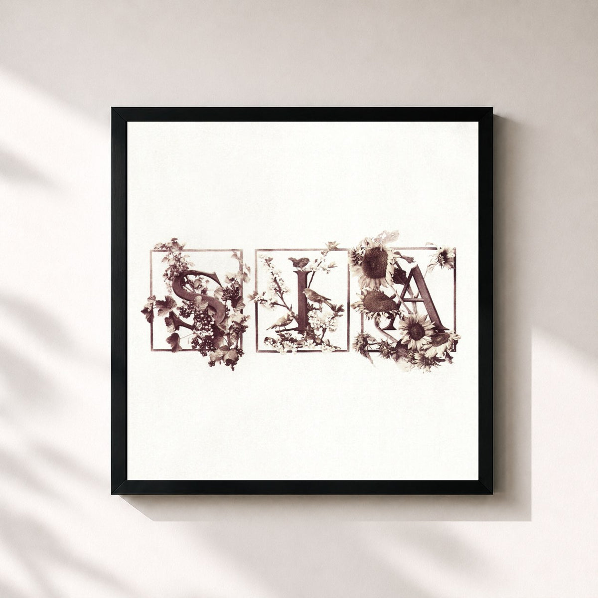 #noir Tableau carré de l'album Colour The Small One (Deluxe Edition) de Sia, cadre noir 32x32 cm