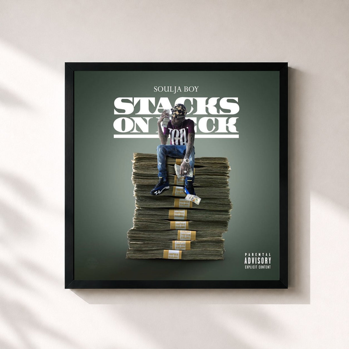 #noir Stacks on Deck by Soulja Boy as a square framed art print, black 32x32 cm frame