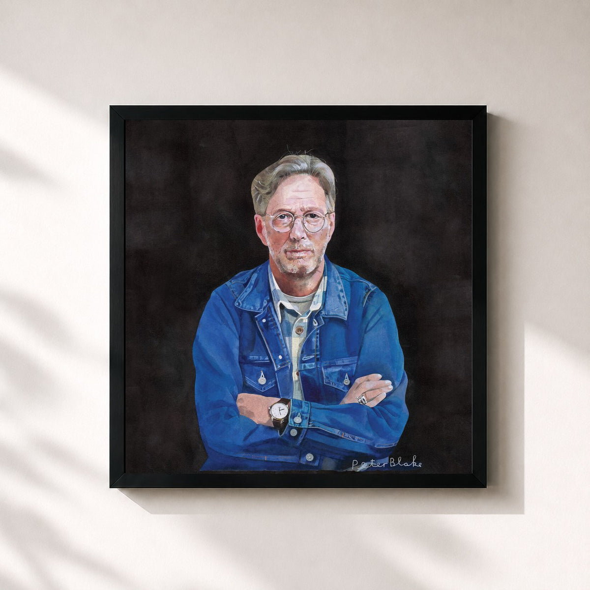 #noir Tableau carré de l'album I Still Do de Eric Clapton, cadre noir 32x32 cm